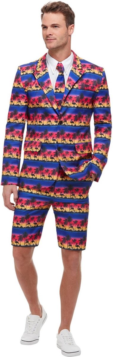 Arend & Struisvogel & Uil & Kraai & Aasgier & Toekan & Flamingo Kostuum | Tropische Zonsondergang Flamingo | Man | Large | Carnaval kostuum | Verkleedkleding